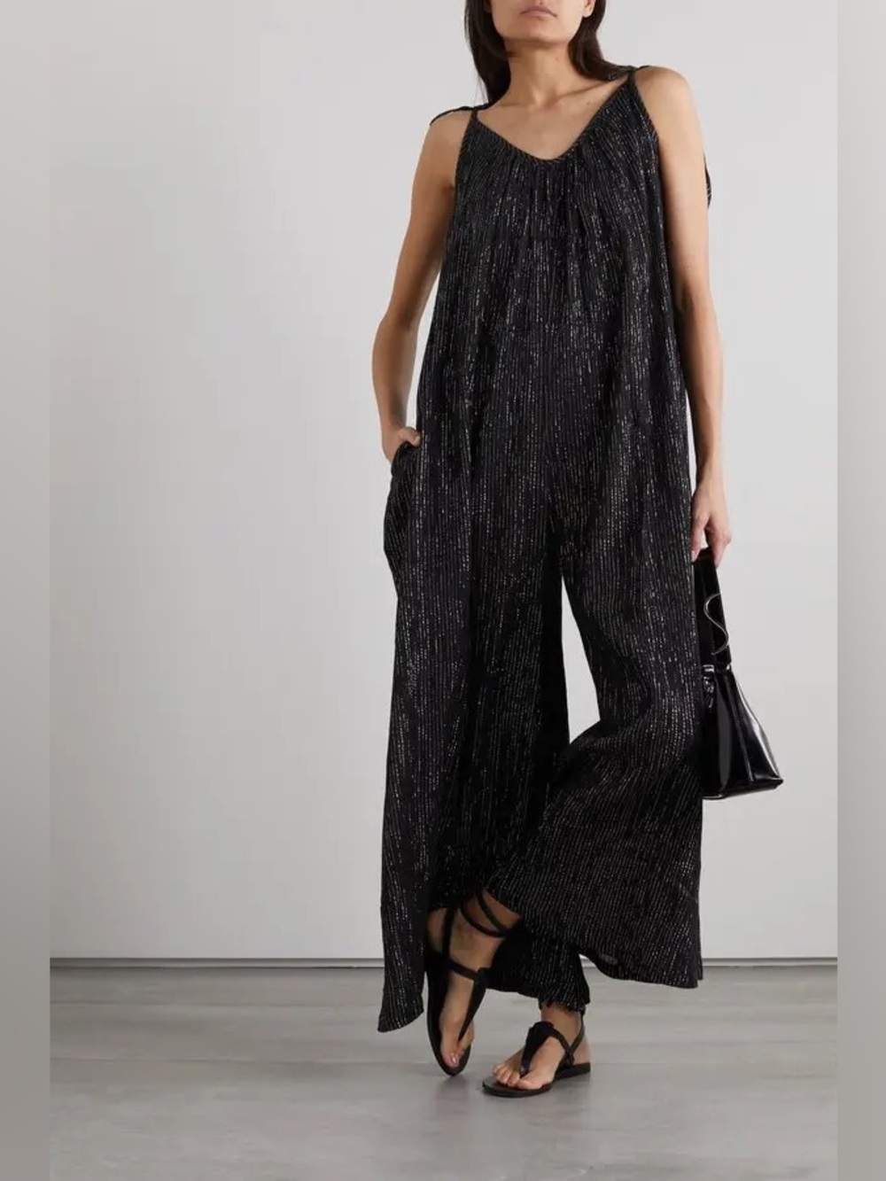 Suzie Kondi the BESA jumpsuit in Gauze cotton black